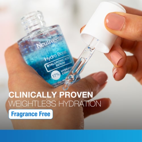 Neutrogena Hydro Boost Hyaluronic Acid Facial Serum Fragrance-Free with Vitamin B5 for Dry Skin Perspective: left