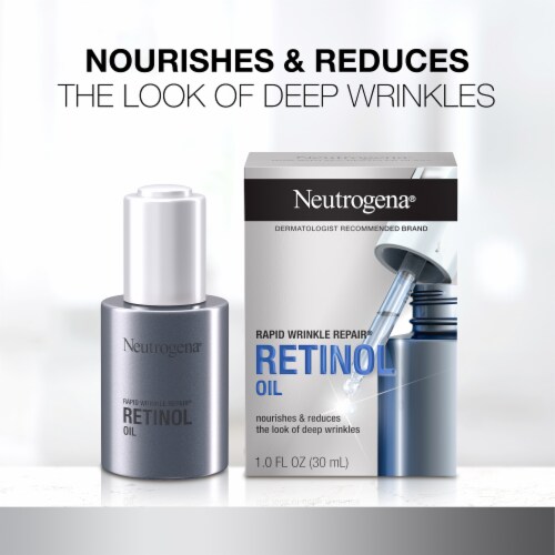 Neutrogena Rapid Wrinkle Repair Retinol Face Oil with Concentrated Retinol to Fight Fine Lines Perspective: left