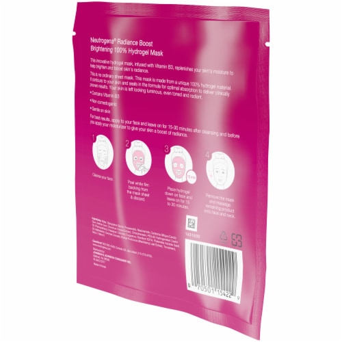 Neutrogena Radiance Boost Brightening 100% Hydrogel Face Mask Perspective: left