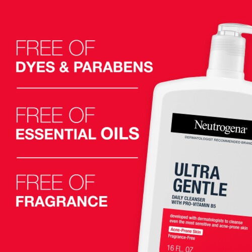 Neutrogena Ultra Gentle Daily Face Wash Fragrance-Free with Pro-Vitamin B5 for Acne-Prone Skin Perspective: left