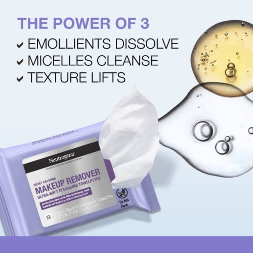 Neutrogena Night Calming Makeup Remover Cleansing Towelettes Perspective: left
