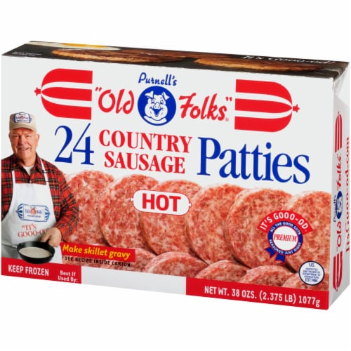 Purnell's Old Folks® Hot Country Sausage Patties Perspective: left
