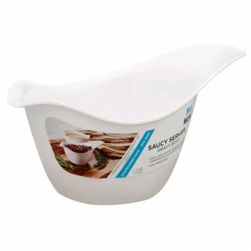 Hutzler Saucy Server Gravy Boat - White Perspective: left