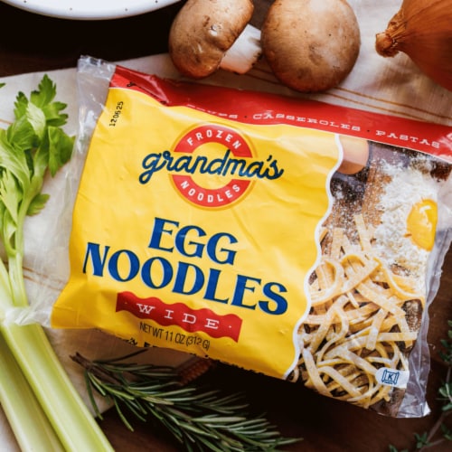 Grandma's Frozen Wide Egg Noodles Perspective: left