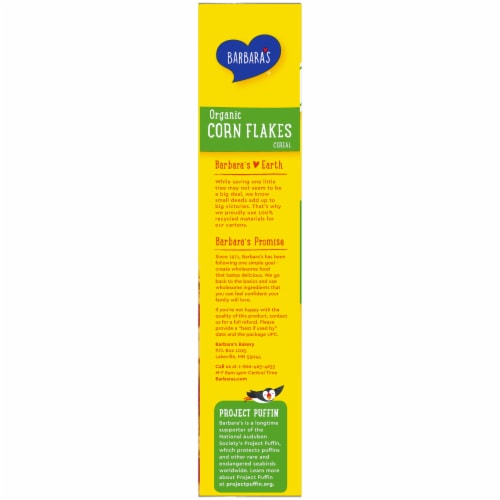 Barbara's Corn Flakes Organic Cereal Perspective: left