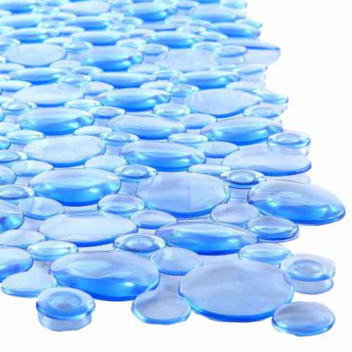SlipX Solutions Burst of Bubbles Bath Mat - Light Blue Perspective: left