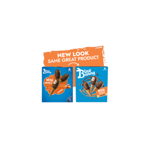 Blue Bunny® Caramel Mini Swirls Ice Cream Cones Perspective: left