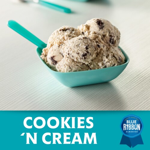 Blue Ribbon Classics Cookies and Cream Frozen Dessert Pail Perspective: left