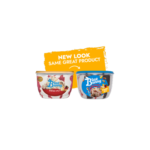 Blue Bunny Banana Split Frozen Dessert Perspective: left