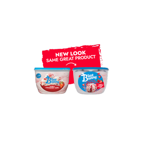 Blue Bunny Double Strawberry Swirl Frozen Dairy Dessert Perspective: left