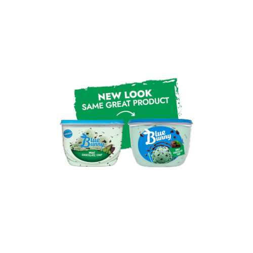 Blue Bunny Premium Mint Chocolate Chip Frozen Dessert Perspective: left