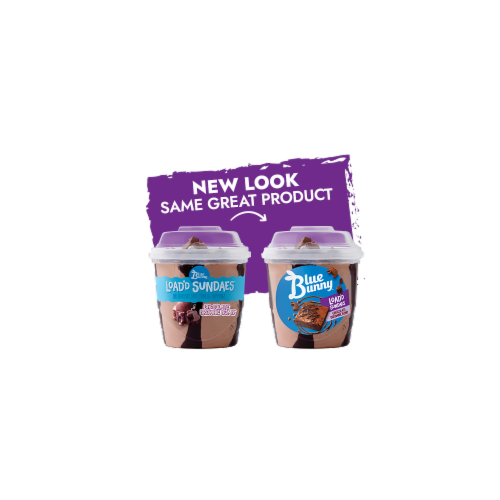 Blue Bunny Load'd Sundaes Chocolate Brownie Bomb Frozen Dessert Cup Perspective: left
