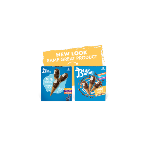 Blue Bunny Mini Swirls Classic Mini Cones Variety Pack Frozen Dessert Perspective: left
