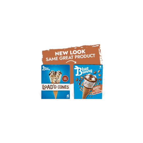 Blue Bunny® Load'd Cones® Bunny Tracks Ice Cream Perspective: left