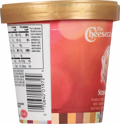 The Cheesecake Factory Strawberry Premium Strawberry Cheesecake Ice Cream Perspective: left