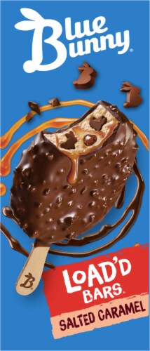 Blue Bunny® Salted Caramel Load’d Bars® Frozen Dairy Dessert Perspective: left