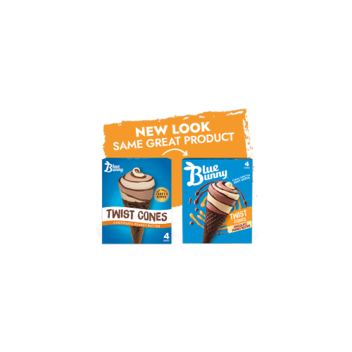 Blue Bunny® Chocolate Peanut Butter Twist Cones Perspective: left