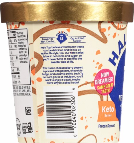Halo Top Turtle Cheesecake Keto Ice Cream Perspective: left