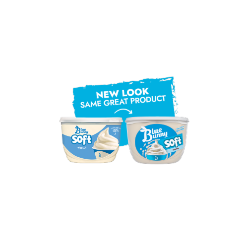 Blue Bunny Soft Vanilla Flavored Frozen Dairy Dessert Perspective: left