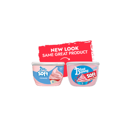 Blue Bunny Soft Strawberry Flavored Frozen Dairy Dessert Perspective: left