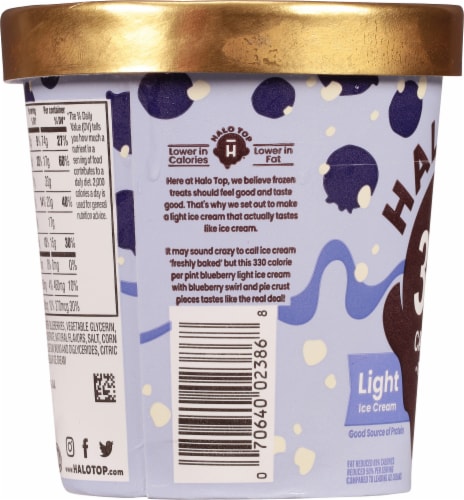 Halo Top Blueberry Crumble Light Ice Cream Perspective: left