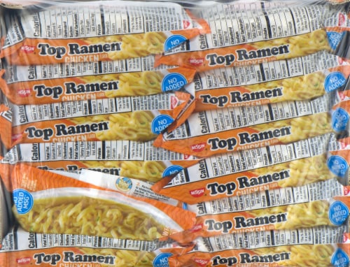 Top Ramen Chicken Flavor Ramen Noodle Soup 12 Count Perspective: left