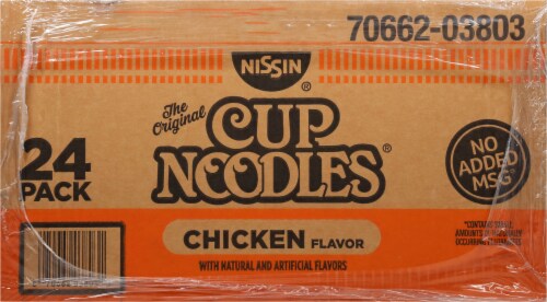 Nissin® Cup Noodles® Chicken Flavor Ramen Noodle Soup Case Perspective: left