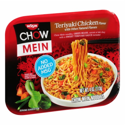 Nissin Teriyaki Beef Flavor Chow Mein Noodles Perspective: left