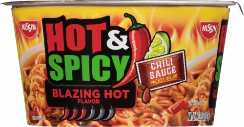 Nissin® Hot & Spicy Blazing Hot Flavor Ramen Noodle Soup Bowl Perspective: left