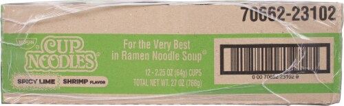 Nissin Cup Noodles Spicy Lime Shrimp Flavor Ramen Noodle Soup Perspective: left