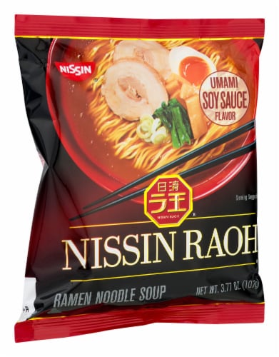 Nissin® Raoh® Umami Soy Sauce Flavor Ramen Noodle Soup Perspective: left