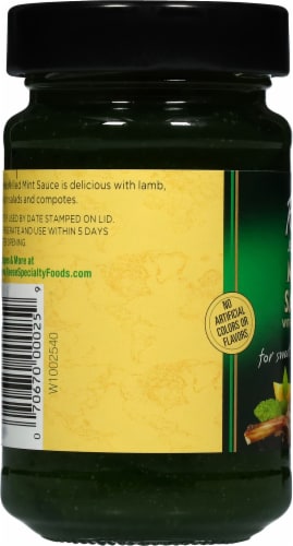 Reese® Jellied Mint Sauce with Mint Leaves Perspective: left