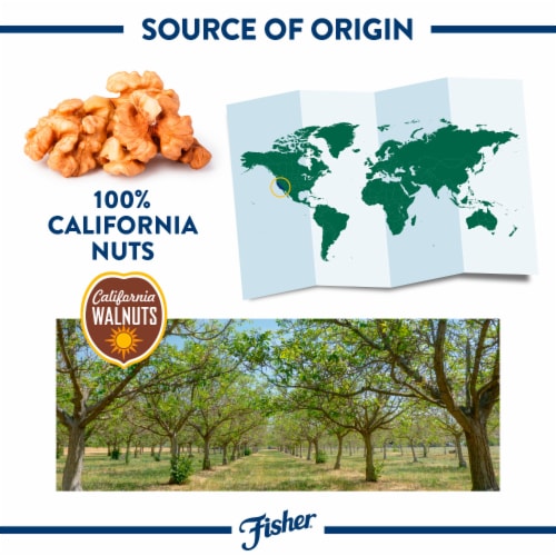Fisher California Grown Unsalted Walnut Halves & Pieces Perspective: left