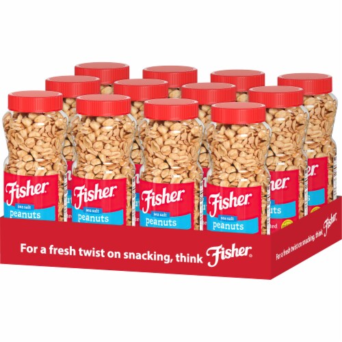 Fisher Snack Sea Salt Dry Roasted Peanuts Perspective: left