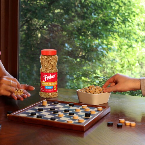 Fisher Snack Honey Roasted Dry Roasted Peanuts Perspective: left