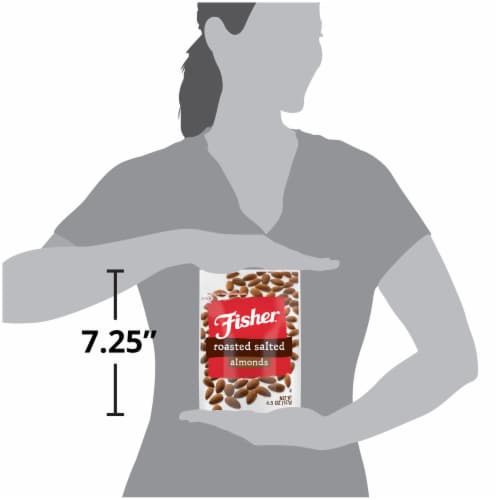 Fisher Snack Roasted Salted Almonds Perspective: left