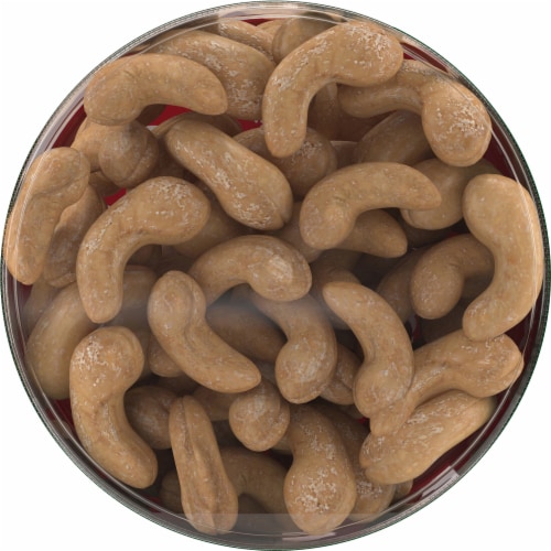 Fisher Snack Oven Roasted Never Fried Sea Salt Whole Cashews Perspective: left