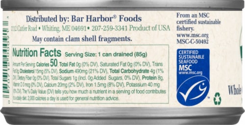 Bar Harbor Whole Gourmet Ocean Clams Perspective: left
