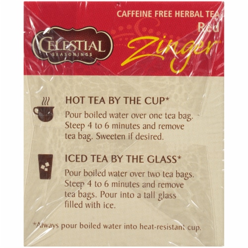 Celestial Seasonings® Red Zinger Caffeine Free Herbal Tea Bags Perspective: left