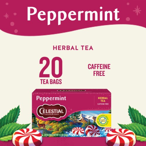 Celestial Seasonings® Peppermint Herbal Tea Bags Perspective: left