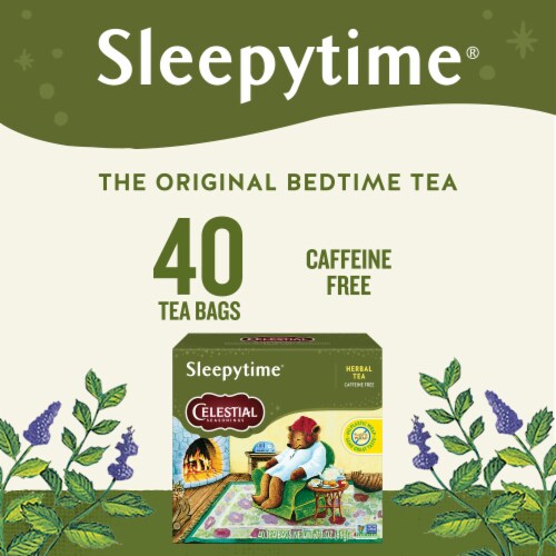 Sleepytime Celestial Seasonings Caffeine Free Herbal Tea Perspective: left