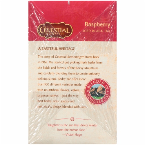 Celestial Seasonings Cool Brew Raspberry Iced Black Tea Bags Perspective: left
