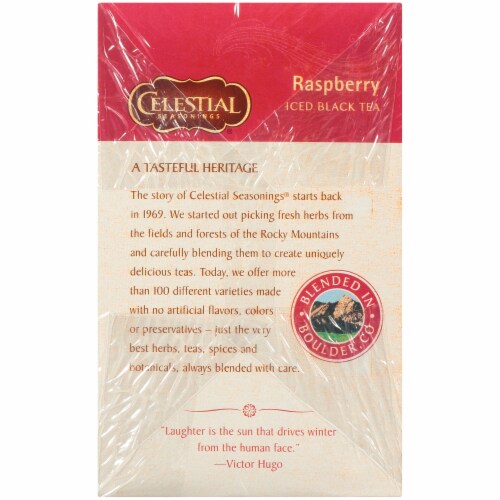 Celestial Seasonings Cool Brew Raspberry Iced Black Tea Bags Perspective: left
