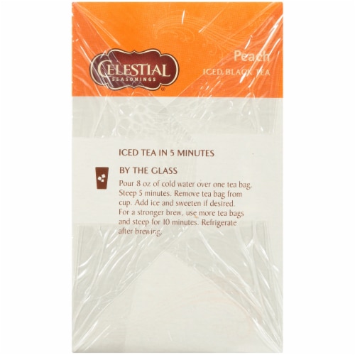 Celestial Seasonings Peach Cool Brew Iced Tea Bags Perspective: left