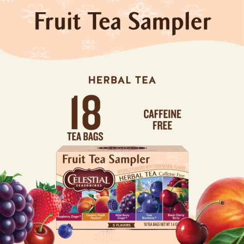 Celestial Seasonings® Caffeine Free Herbal Tea Fruit Sampler Tea Bags Perspective: left