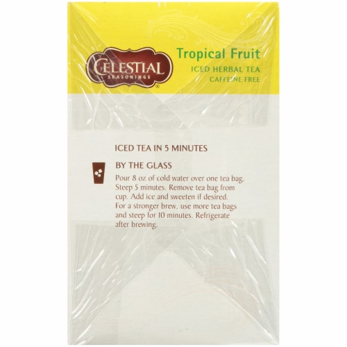 Celestial Seasonings Tropical Fruit Cool Brew Iced Herbal Tea Bags Perspective: left