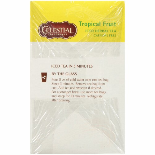 Celestial Seasonings Tropical Fruit Cool Brew Iced Herbal Tea Bags Perspective: left
