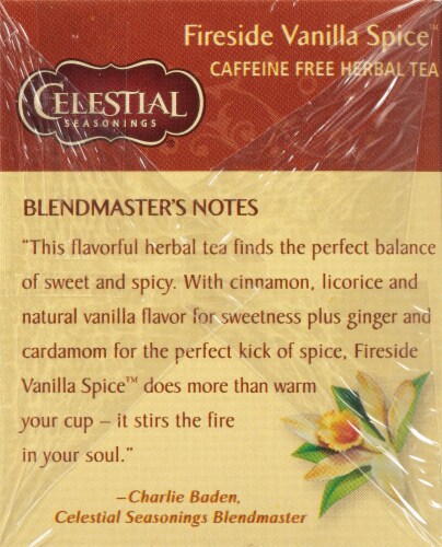 Celestial Seasonings Fireside Vanilla Spice Herbal Tea Bags Perspective: left