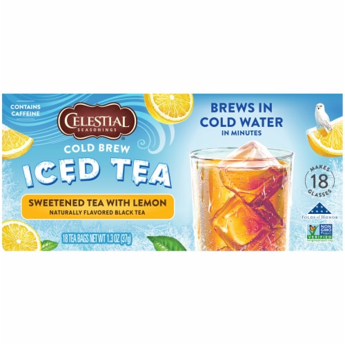 Celestial Seasonings® Sweetened with Lemon Cold Brew Iced Tea Perspective: left