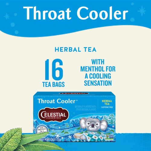 Celestial Seasonings Caffeine Free Throat Cooler Herbal Tea Perspective: left